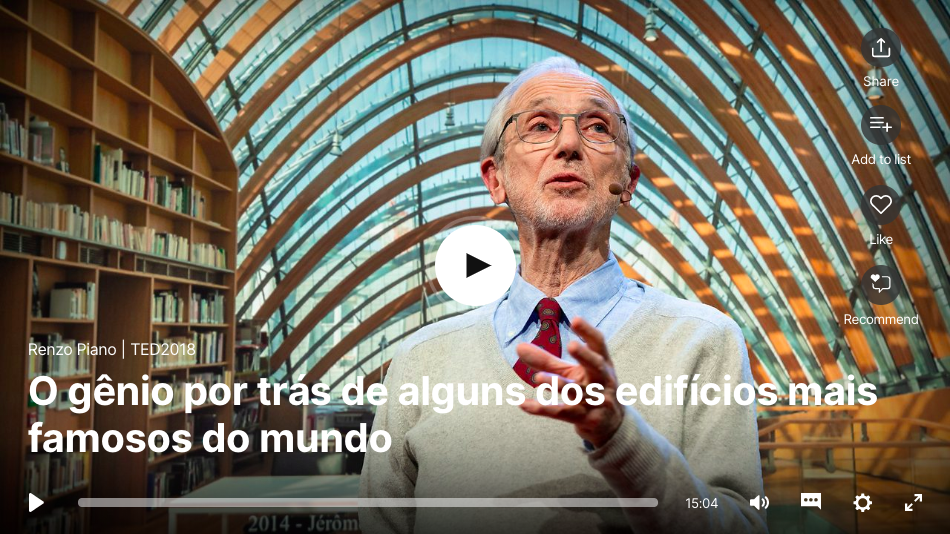 TedTalks: O gênio por trás de alguns dos edifícios mais famosos do mundo | Renzo Piano, arquiteto