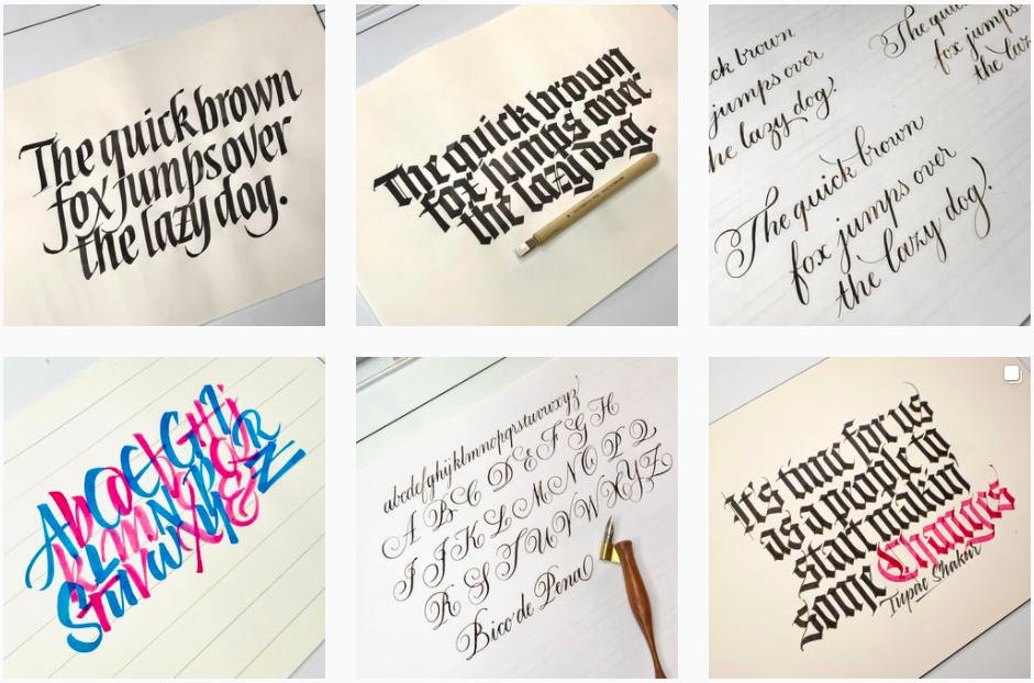 Instagram caligraphy