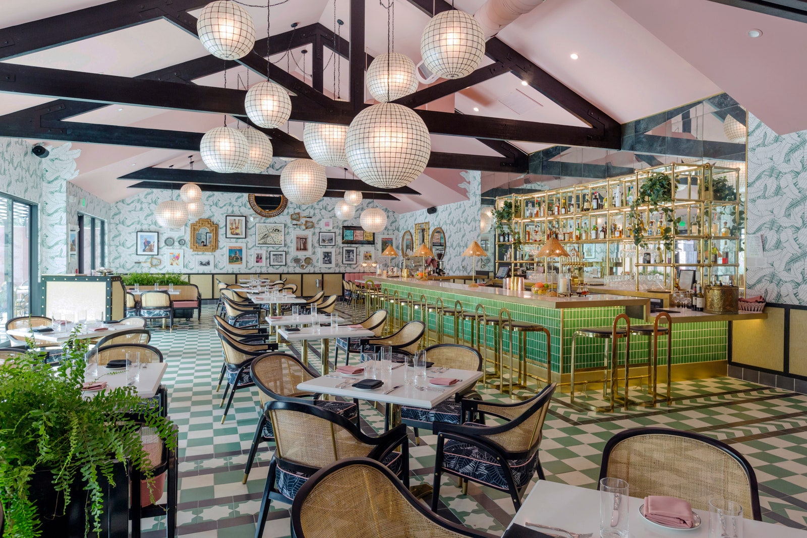 12 Beautiful Restaurants Designed by Celebrity Decorators Pink Cabana