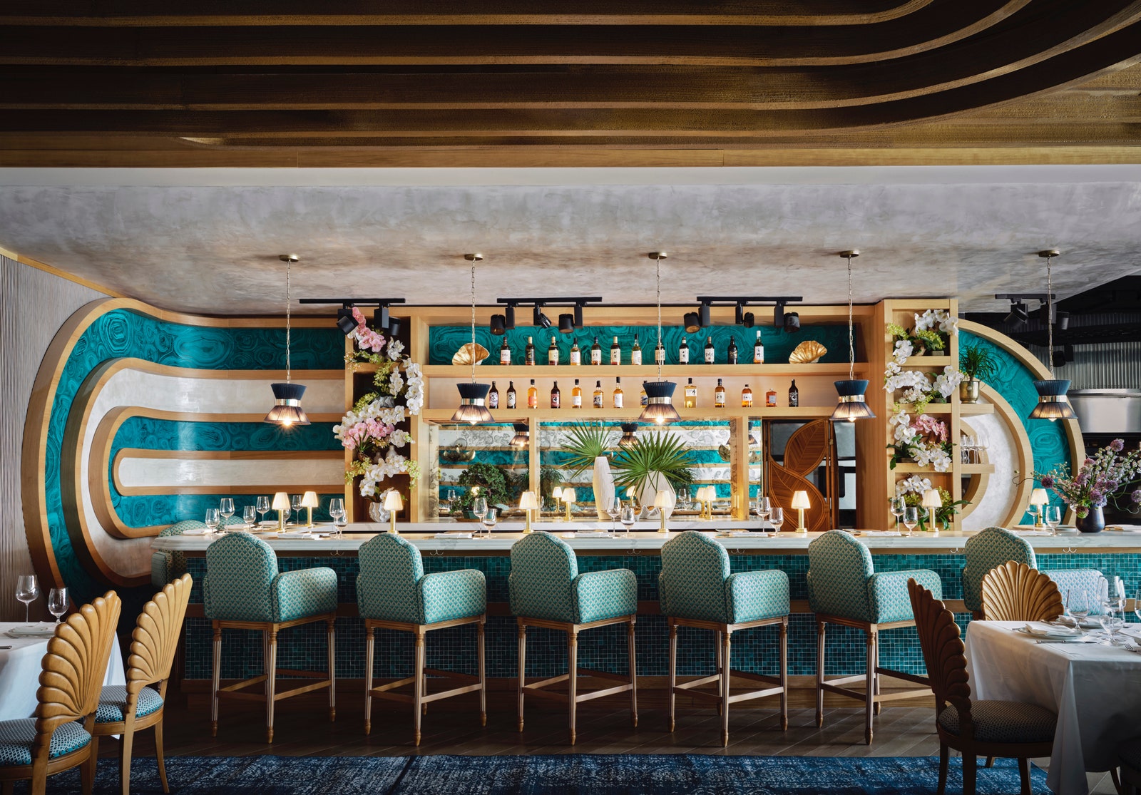 12 Beautiful Restaurants Designed by Celebrity Decorators ZZ’s Sushi Bar